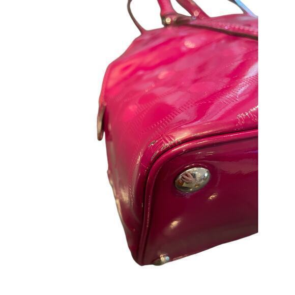 Coach Peyton‎ Link C Embossed Patent Leather Domed 32583 Raspberry Handbag - Picture 10 of 16